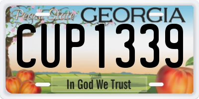 GA license plate CUP1339