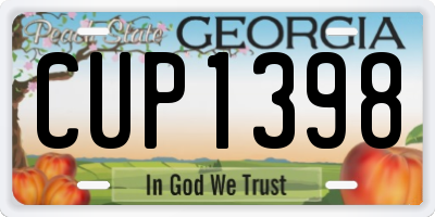 GA license plate CUP1398