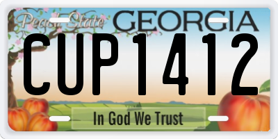 GA license plate CUP1412