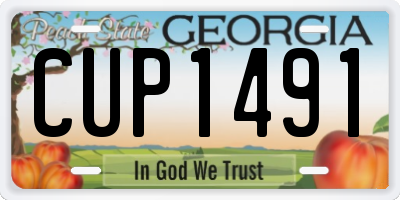 GA license plate CUP1491