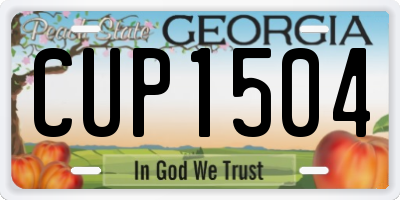 GA license plate CUP1504