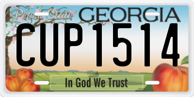 GA license plate CUP1514