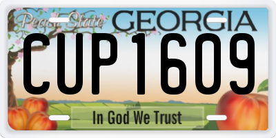 GA license plate CUP1609