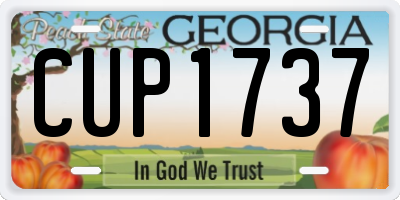 GA license plate CUP1737