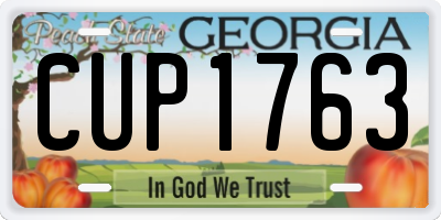 GA license plate CUP1763