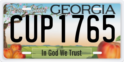 GA license plate CUP1765