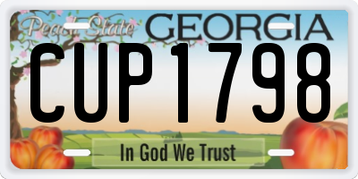 GA license plate CUP1798