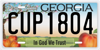 GA license plate CUP1804