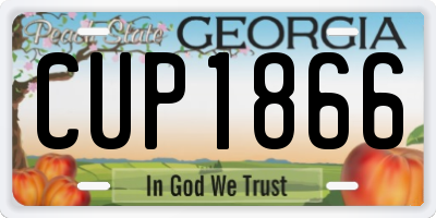 GA license plate CUP1866