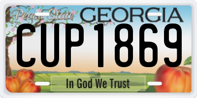 GA license plate CUP1869