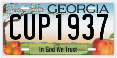 GA license plate CUP1937