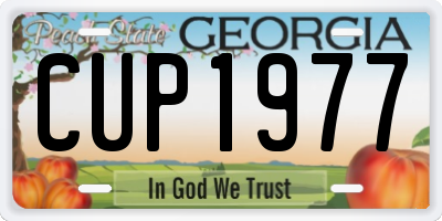 GA license plate CUP1977