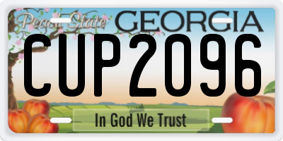 GA license plate CUP2096