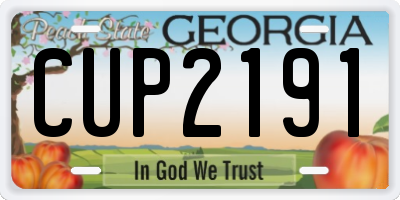 GA license plate CUP2191