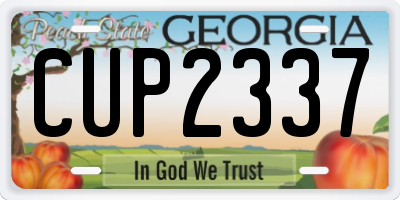 GA license plate CUP2337