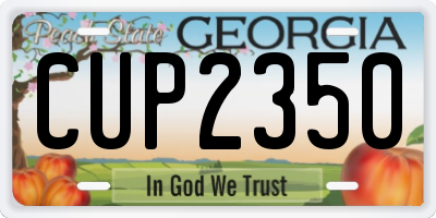 GA license plate CUP2350