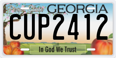 GA license plate CUP2412