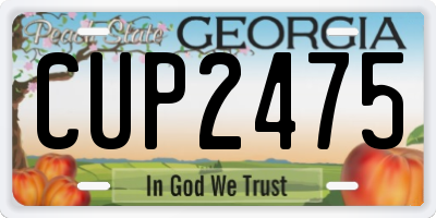 GA license plate CUP2475