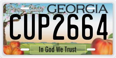GA license plate CUP2664