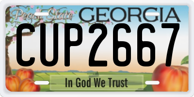 GA license plate CUP2667