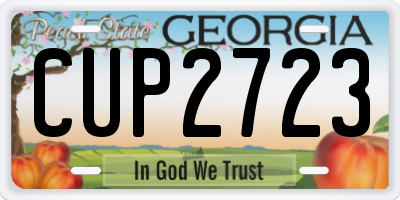 GA license plate CUP2723