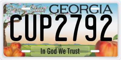 GA license plate CUP2792