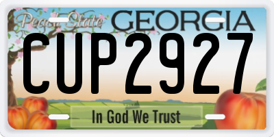GA license plate CUP2927