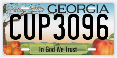 GA license plate CUP3096