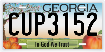 GA license plate CUP3152