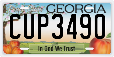 GA license plate CUP3490