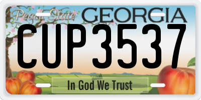 GA license plate CUP3537