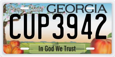 GA license plate CUP3942