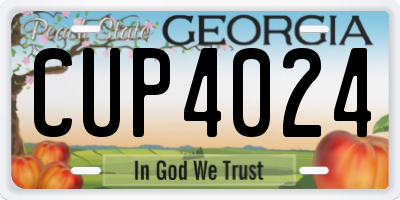 GA license plate CUP4024