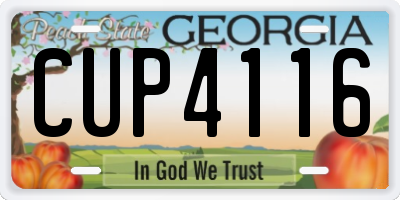 GA license plate CUP4116