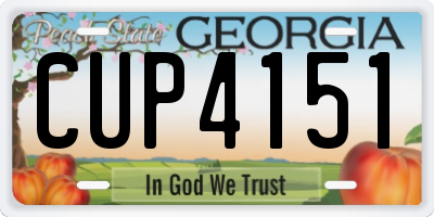 GA license plate CUP4151