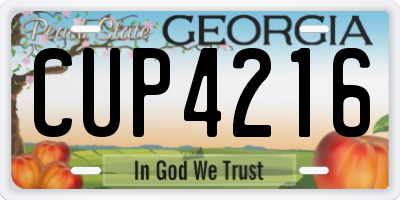 GA license plate CUP4216