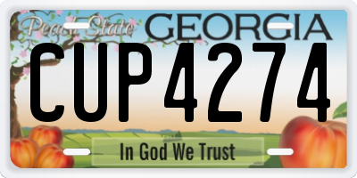 GA license plate CUP4274