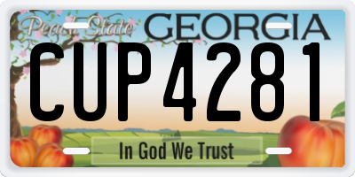 GA license plate CUP4281