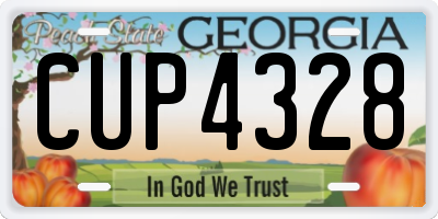 GA license plate CUP4328