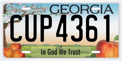 GA license plate CUP4361