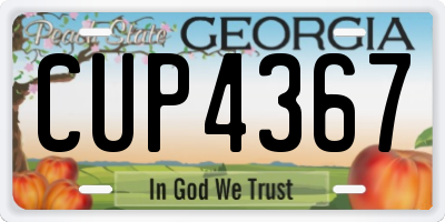 GA license plate CUP4367