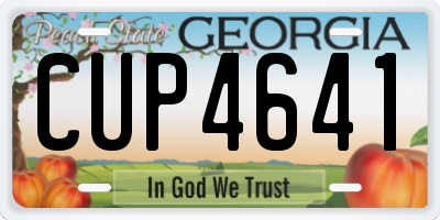 GA license plate CUP4641