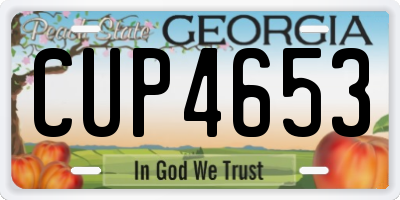 GA license plate CUP4653
