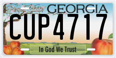 GA license plate CUP4717