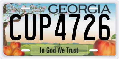 GA license plate CUP4726