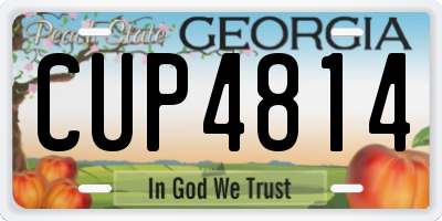 GA license plate CUP4814