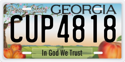 GA license plate CUP4818