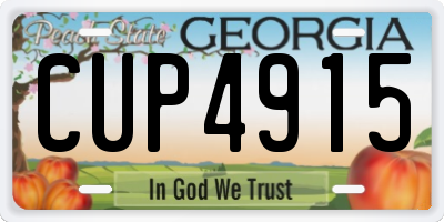 GA license plate CUP4915