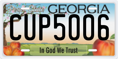 GA license plate CUP5006