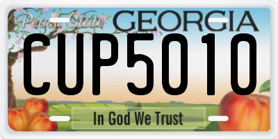 GA license plate CUP5010
